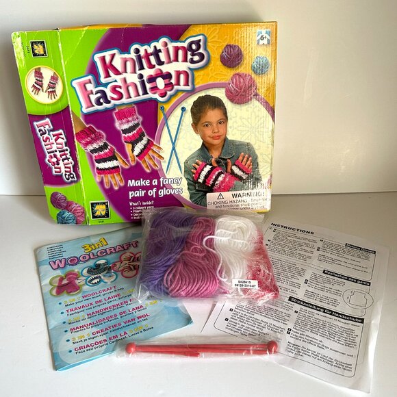Knitting Kit for Beginners, Kids & Adults – Make a Pair of Gloves w/All Supplies - Picture 2 of 6